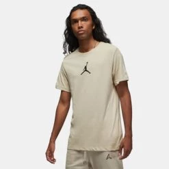 Συμφωνίες 💯 T-Shirts | Μπλούζα κοντό μανίκι Jordan Jumpman Air Ανδρικό T-Shirt RATTAN/BLACK ✨