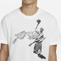 Αγορά 🛒 T-Shirts | Μπλούζα κοντό μανίκι Jordan Air Dri-FIT Ανδρικό T-Shirt WHITE/BLACK 👏 -Jordan Κατάστημα jordan m j air df gfx ss crew 12