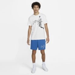 Αγορά 🛒 T-Shirts | Μπλούζα κοντό μανίκι Jordan Air Dri-FIT Ανδρικό T-Shirt WHITE/BLACK 👏 -Jordan Κατάστημα jordan m j air df gfx ss crew 14