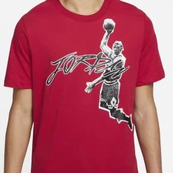 Κουπόνι ❤️ T-Shirts | Μπλούζα κοντό μανίκι Jordan Air Dri-FIT Ανδρικό T-Shirt GYM RED/BLACK 😀 -Jordan Κατάστημα jordan m j air df gfx ss crew 2