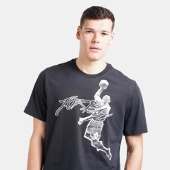 Best Pirce ❤️ T-Shirts | Μπλούζα κοντό μανίκι Jordan Air Dri-FIT Ανδρικό T-Shirt BLACK/WHITE ❤️ -Jordan Κατάστημα jordan m j air df gfx ss crew 8