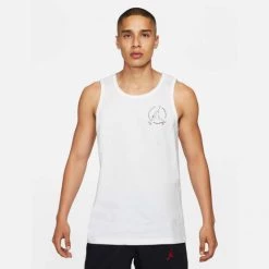 Κουπόνι 😍 Αμάνικα T-shirts Jordan Jumpman Air Ανδρική Αμάνικη Μπλούζα WHITE ❤️