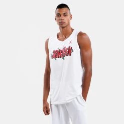 Jordan Κατάστημα 13 Κουπόνι 🎉 Αμάνικα T-shirts Jordan Brand Sorry Ανδρική Αμάνικη Μπλούζα WHITE/LT SMOKE GREY/LT SMOKE GREY 😉