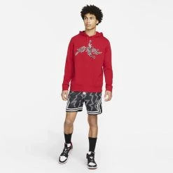 Ολοκαίνουργιο 🎉 Μπλούζες με Κουκούλα Jordan Dri-FIT Air Ανδρική Μπλούζα Με Κουκούλα GYM RED/BLACK 👍 -Jordan Κατάστημα jordan m j df air flc gfx po 5