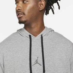 Flash Sale 🔥 Μπλούζες με Κουκούλα Jordan Dri-FIT Air Ανδρική Μπλούζα με Κουκούλα CARBON HEATHER/BLACK ✨ -Jordan Κατάστημα jordan m j df air flc po hoodie 7