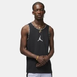 Φτηνός 😉 Αμάνικα T-shirts Jordan Dri-FIT Graphic Ανδρικό Αμάνικο T-shirt BLACK/WHITE/WHITE 🔔