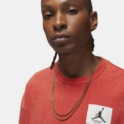 Εξοδος 🧨 T-Shirts | Μπλούζα κοντό μανίκι Jordan Flight Essentials Ανδρικό T-Shirt FIRE RED 😀 -Jordan Κατάστημα jordan m j flt ess wsh ovsz ss crw 2