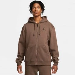 Φτηνός 🔥 Ζακέτες Jordan Jumpman Fleece Ανδρική Ζακέτα ARCHAEO BROWN/BLACK 🥰