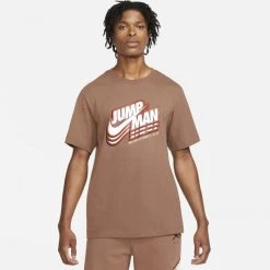Εξοδος 💯 T-Shirts | Μπλούζα κοντό μανίκι Jordan Jumpman Ανδρικό T-Shirt ARCHAEO BROWN/METALLIC GOLD 😀
