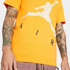 Συμφωνίες 🛒 T-Shirts | Μπλούζα κοντό μανίκι Jordan Jumpman Air HBR Ανδρικό T-shirt UNIVERSITY GOLD/BEACH 👍 -Jordan Κατάστημα jordan m j jumpman air hbr ss crew 2