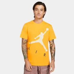 Συμφωνίες 🛒 T-Shirts | Μπλούζα κοντό μανίκι Jordan Jumpman Air HBR Ανδρικό T-shirt UNIVERSITY GOLD/BEACH 👍