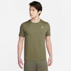 Ολοκαίνουργιο 🧨 T-Shirts | Μπλούζα κοντό μανίκι Jordan Jumpman Embroidered Ανδρικό T-Shirt MEDIUM OLIVE/LIGHT CURRY 🎁