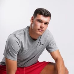 Πολύ καλή προσφορά 🌟 T-Shirts | Μπλούζα κοντό μανίκι Jordan Jumpman Embroidered Ανδρικό T-Shirt CARBON HEATHER/BLACK 👍 -Jordan Κατάστημα jordan m j jumpman emb ss crew 8