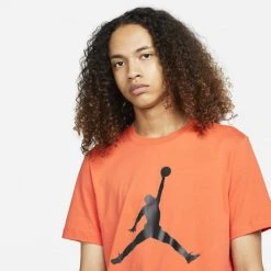 Best Pirce 🎁 T-Shirts | Μπλούζα κοντό μανίκι Jordan Jumpman Ανδρικό T-Shirt Orange/Black 😀 -Jordan Κατάστημα jordan m j jumpman ss crew 9