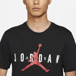 Φτηνός 💯 T-Shirts | Μπλούζα κοντό μανίκι Jordan Wordmark Ανδρικό T-shirt BLACK/WHITE/GYM RED ⭐ -Jordan Κατάστημα jordan m j ss ctn jrdn air wrdmrk 2