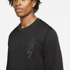 Νέος 💯 Φούτερ Jordan Zion Williamson Ανδρική Μπλούζα με Μακρύ Μανίκι BLACK/DK SMOKE GREY/DK SMOKE GREY 🌟 -Jordan Κατάστημα jordan m j zion ls shooting shirt 2