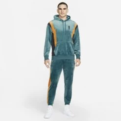 Flash Sale 🎁 Μπλούζες με Κουκούλα Jordan Zion Ανδρική Μπλούζα με Κουκούλα DARK TEAL GREEN/LIGHT CURRY/BLACK/BLACK 🌟 -Jordan Κατάστημα jordan m j zion track suit top 4